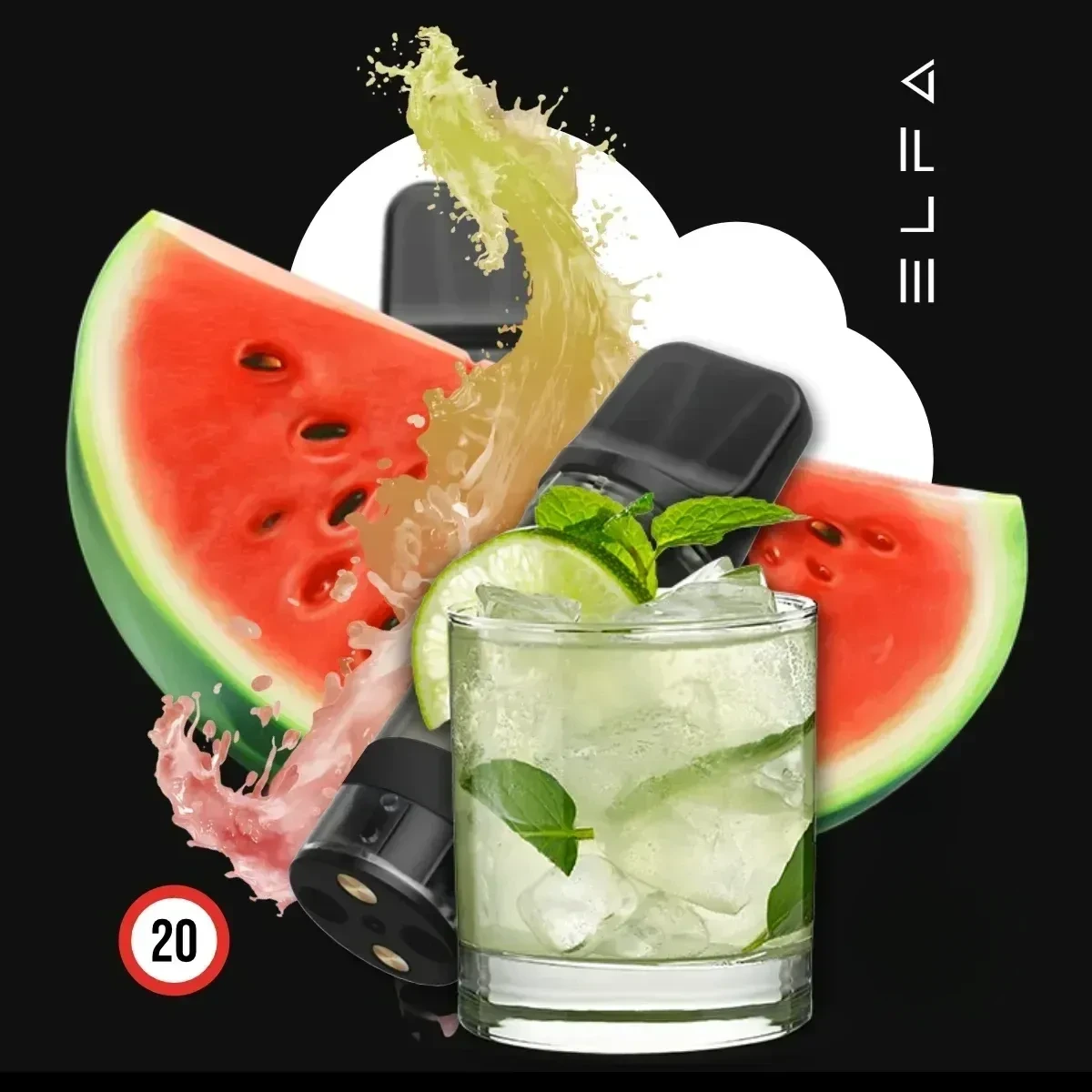 2x ELF BAR ELFA CP Prefilled Pod Watermelon Mojito - 20 mg