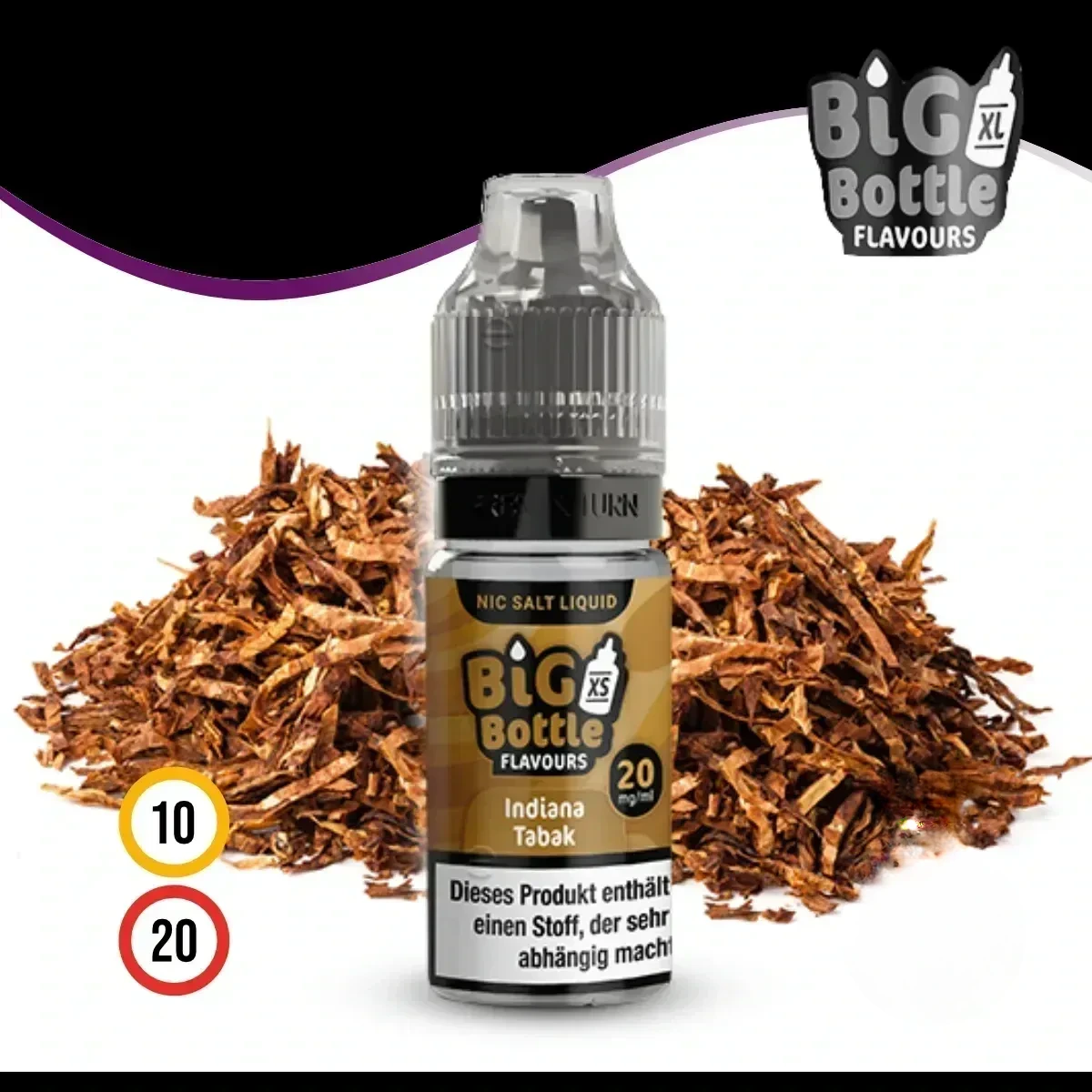 Big Bottle Indiana Tabak Liquid (Nic Salt)