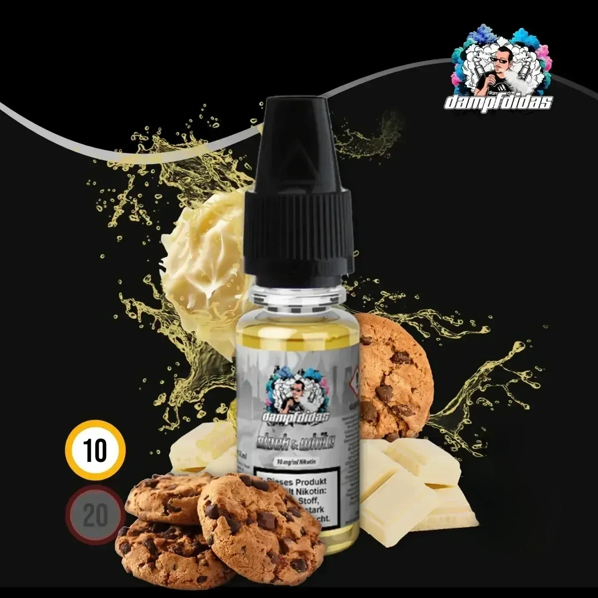 DAMPFDIDAS Black & White Nikotinsalz Liquid - 10 ml