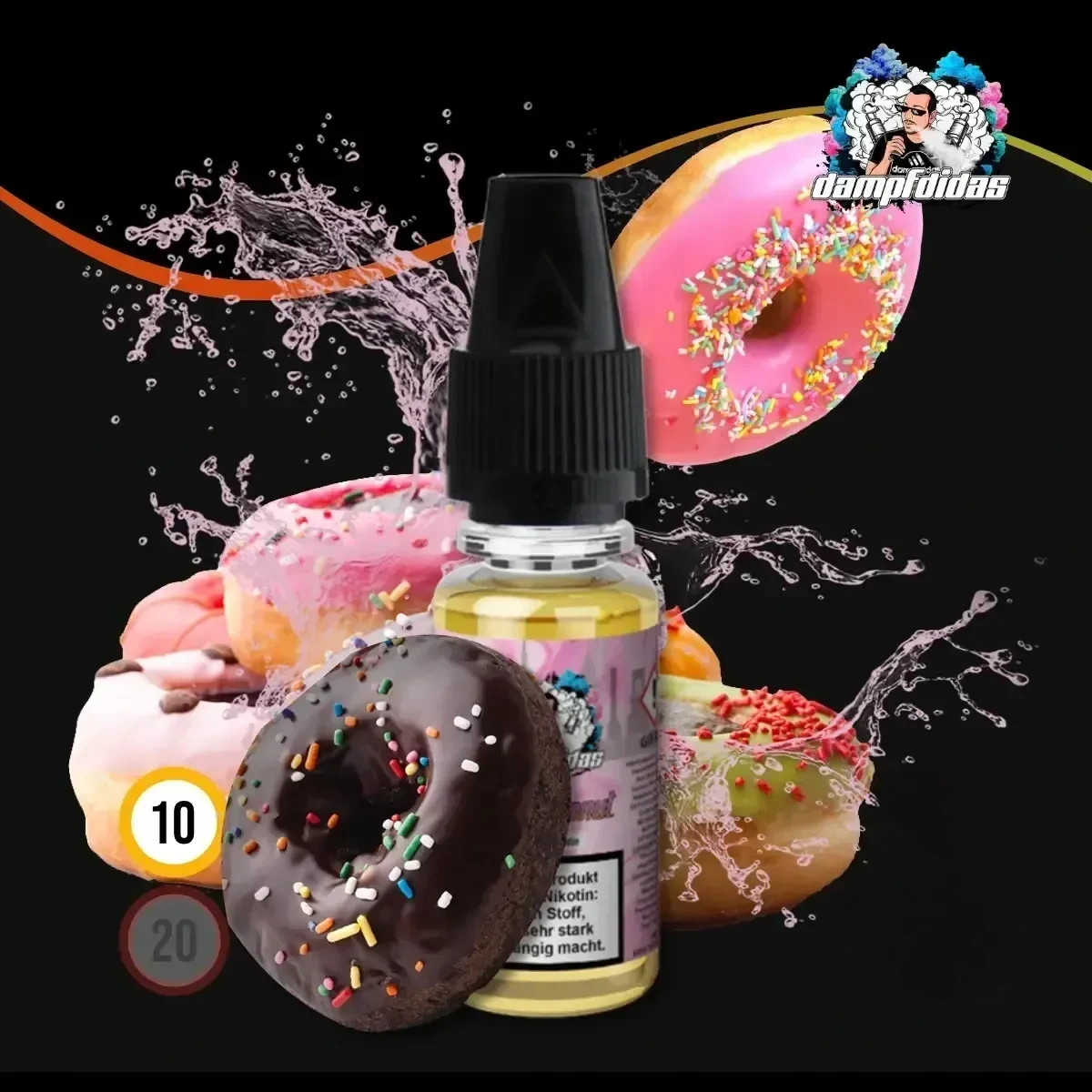 DAMPFDIDAS Sweet Donut Nikotinsalz Liquid - 10 ml