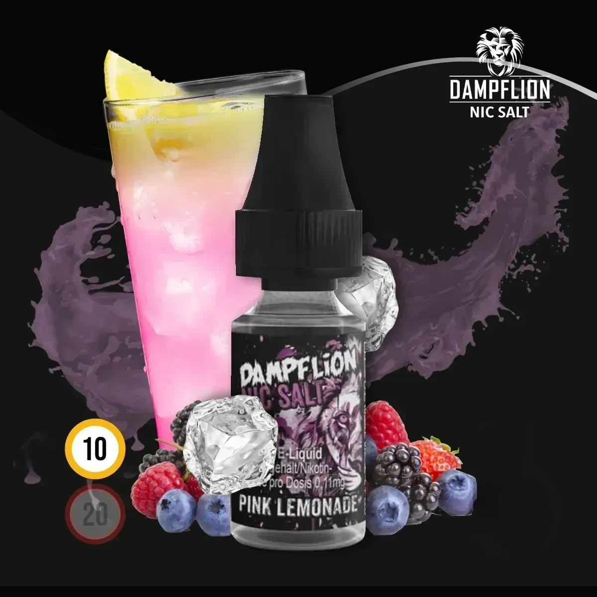 DAMPFLION INTENSE Pink Lemonade Overdosed Nic Salt Liquid
