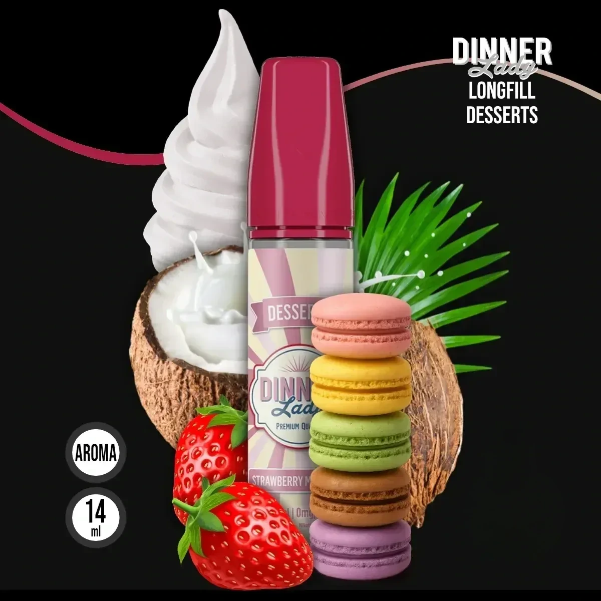 DINNER LADY DESSERT Strawberry Macaroon Aroma - 14 ml