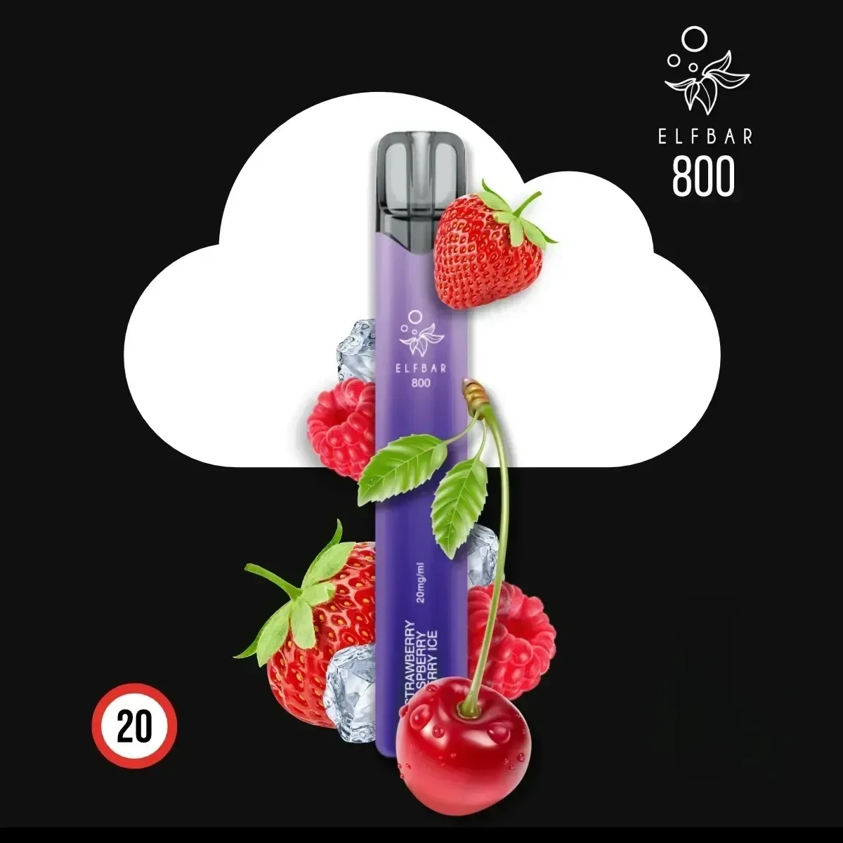 ELF BAR 800 Strawberry Raspberry Cherry Ice