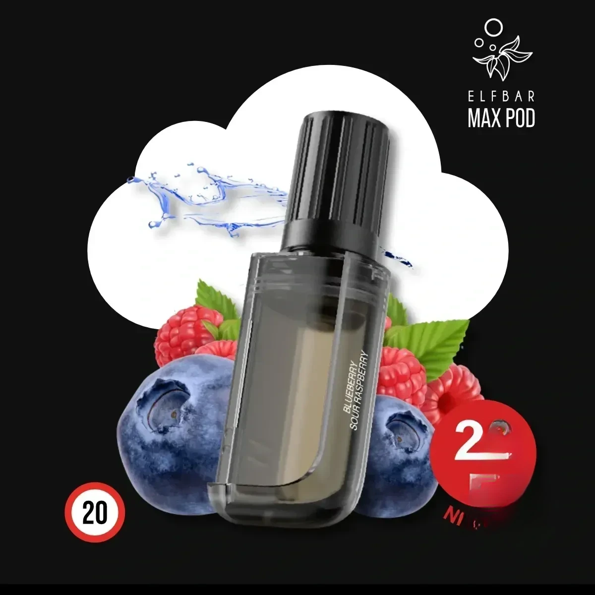 ELF BAR MAX Blueberry Sour Raspberry Nachfüllbehälter Pod - 10 ml