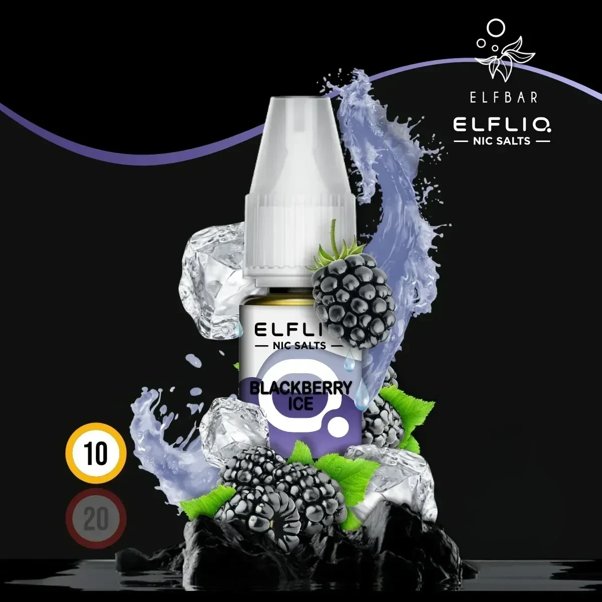 ELFLIQ by Elfbar Blackberry Ice Nikotinsalz Liquid - 10 ml