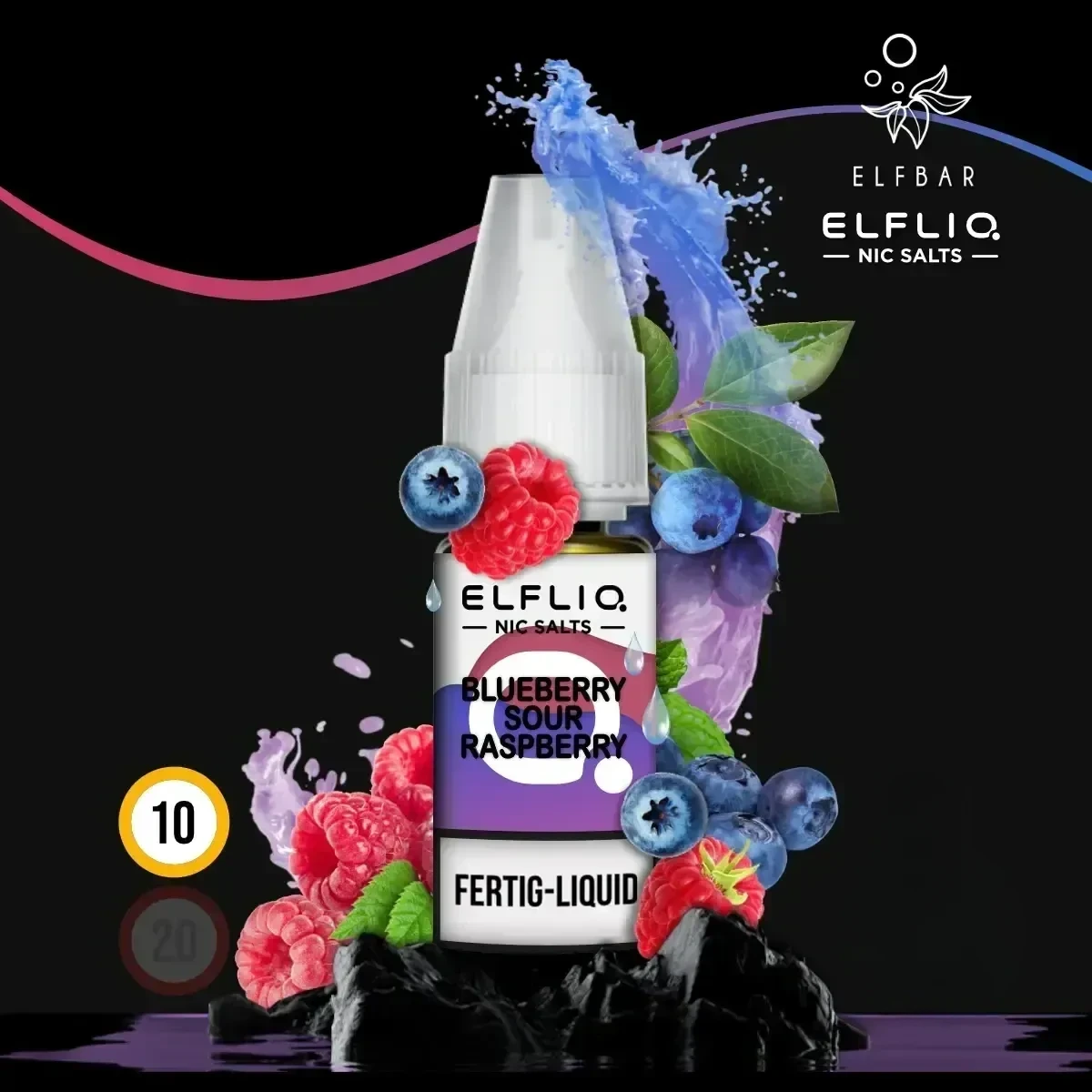 ELFLIQ by Elfbar Blueberry Sour Raspberry Nikotinsalz Liquid - 10 ml