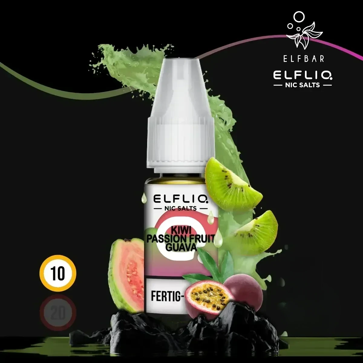 ELFLIQ by Elfbar Kiwi Passion Fruit Guava Nikotinsalz Liquid - 10 ml