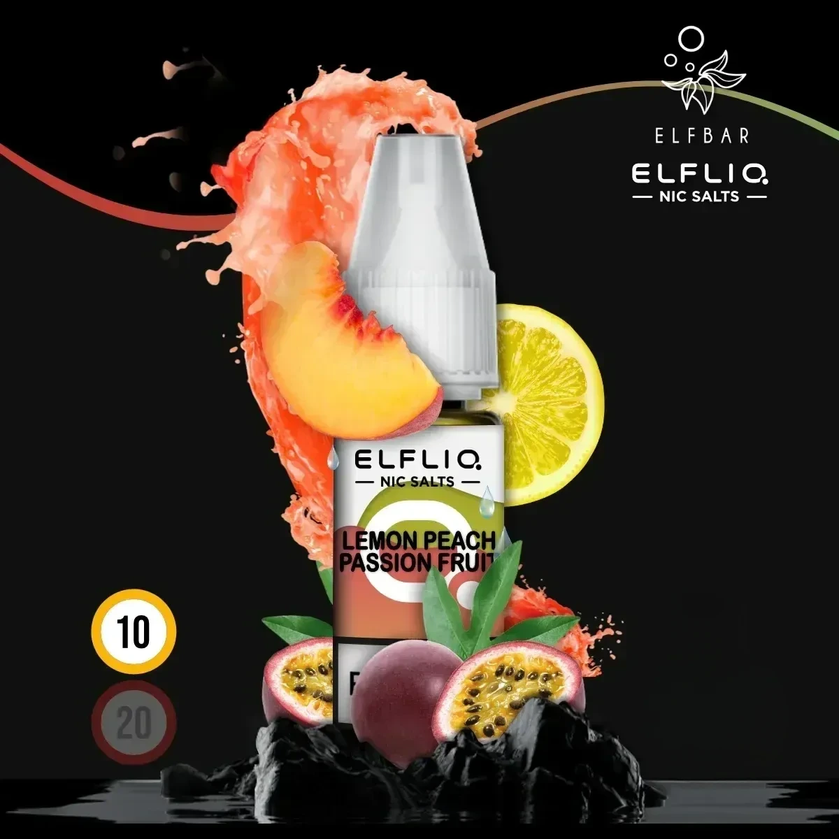 ELFLIQ by Elfbar Lemon Peach Passion Fruit Nikotinsalz Liquid - 10 ml