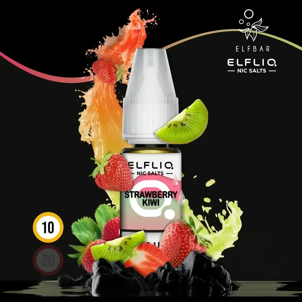 ELFLIQ by Elfbar Strawberry Kiwi Nikotinsalz Liquid - 10 ml