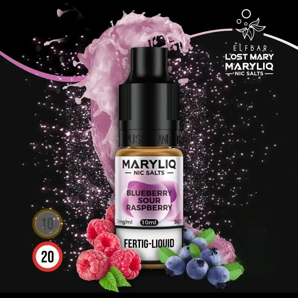 MARYLIQ by Lost Mary Nikotinsalz Liquid Blueberry Sour Raspberry - 10 ml