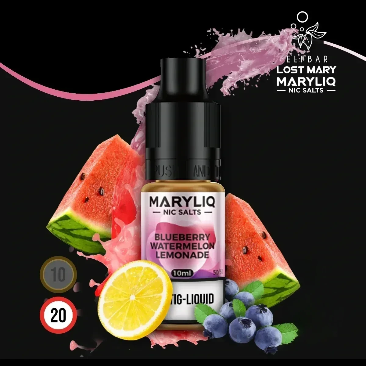 MARYLIQ by Lost Mary Nikotinsalz Liquid Blueberry Watermelon Lemonade - 10 ml