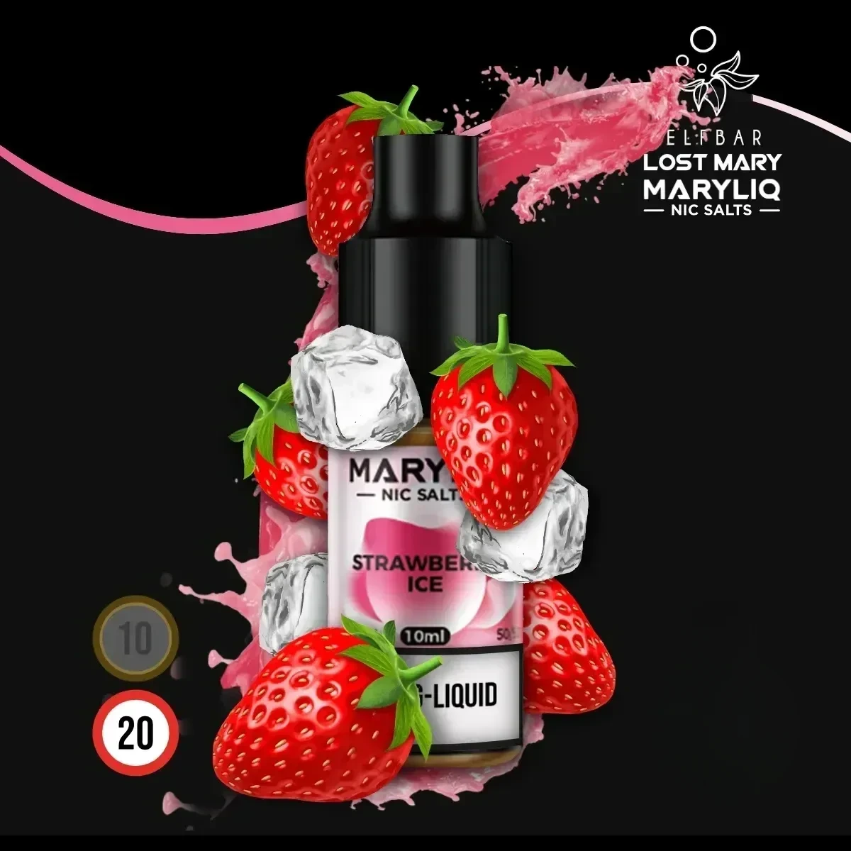 MARYLIQ by Lost Mary Nikotinsalz Liquid Strawberry Ice - 10 ml