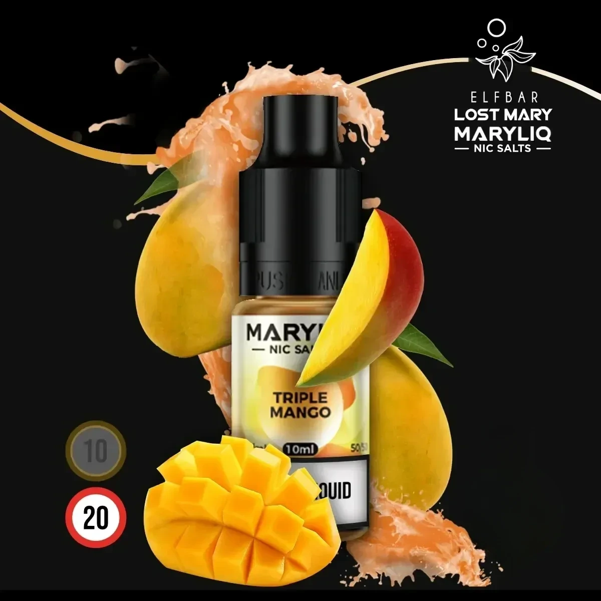MARYLIQ by Lost Mary Nikotinsalz Liquid Triple Mango - 10 ml