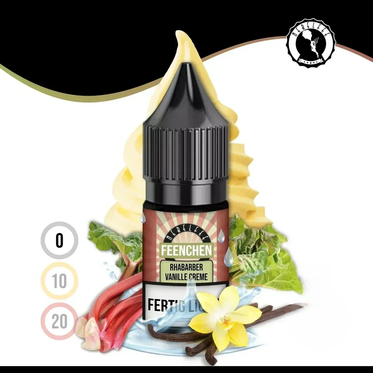 Nebelfee Rhabarber Vanillecreme Feenchen Liquid - 10 ml