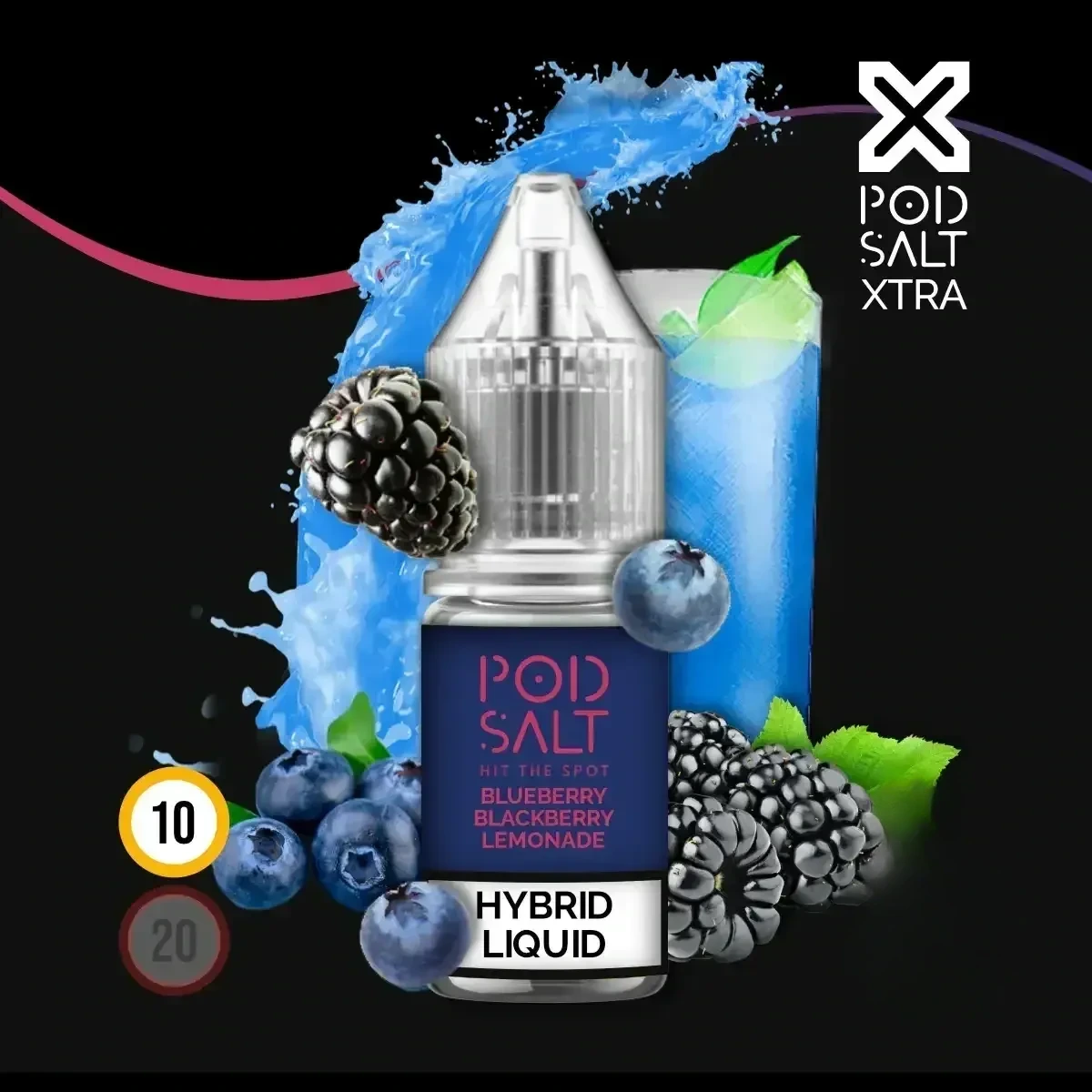 POD SALT XTRA Blueberry Blackberry Lemonade Liquid - 10 ml