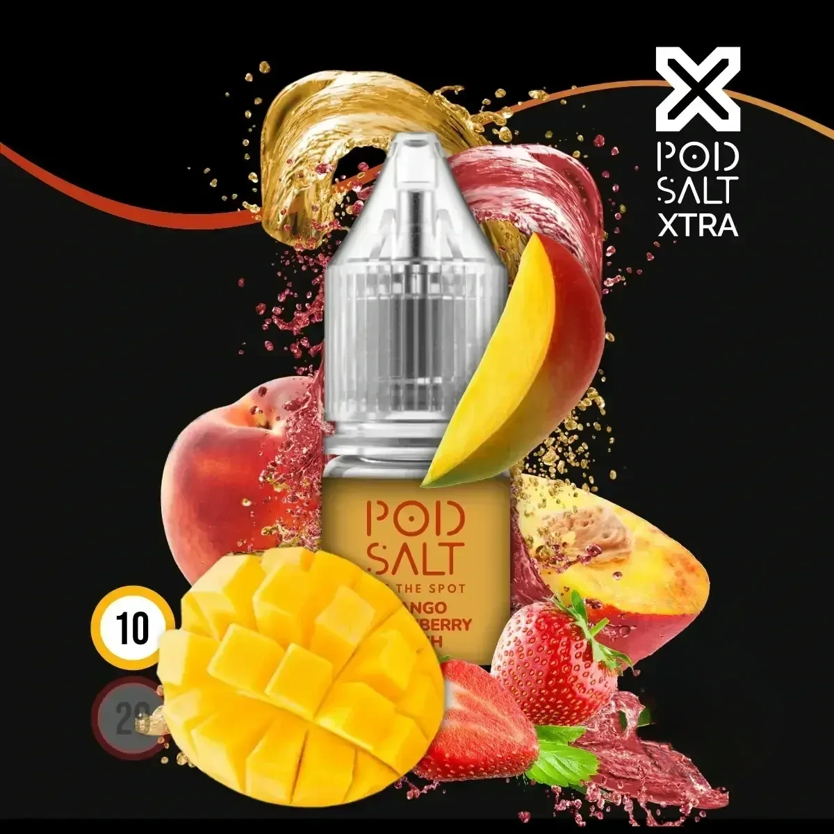 POD SALT XTRA Mango Strawberry Peach Liquid - 10 ml