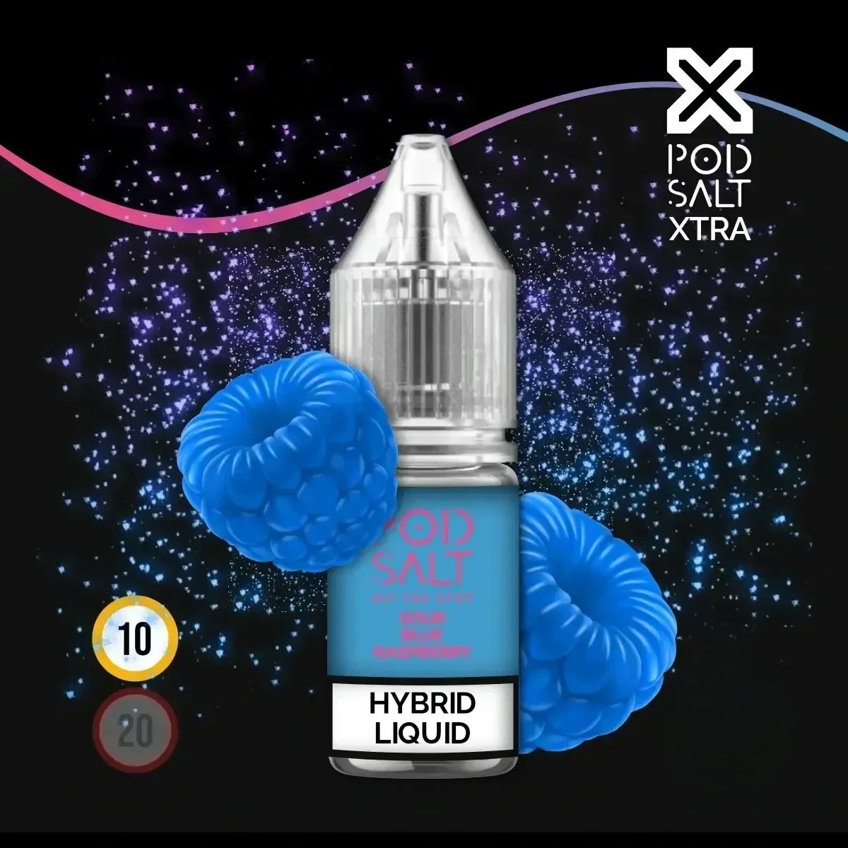 POD SALT XTRA Sour Blue Raspberry Liquid - 10 ml