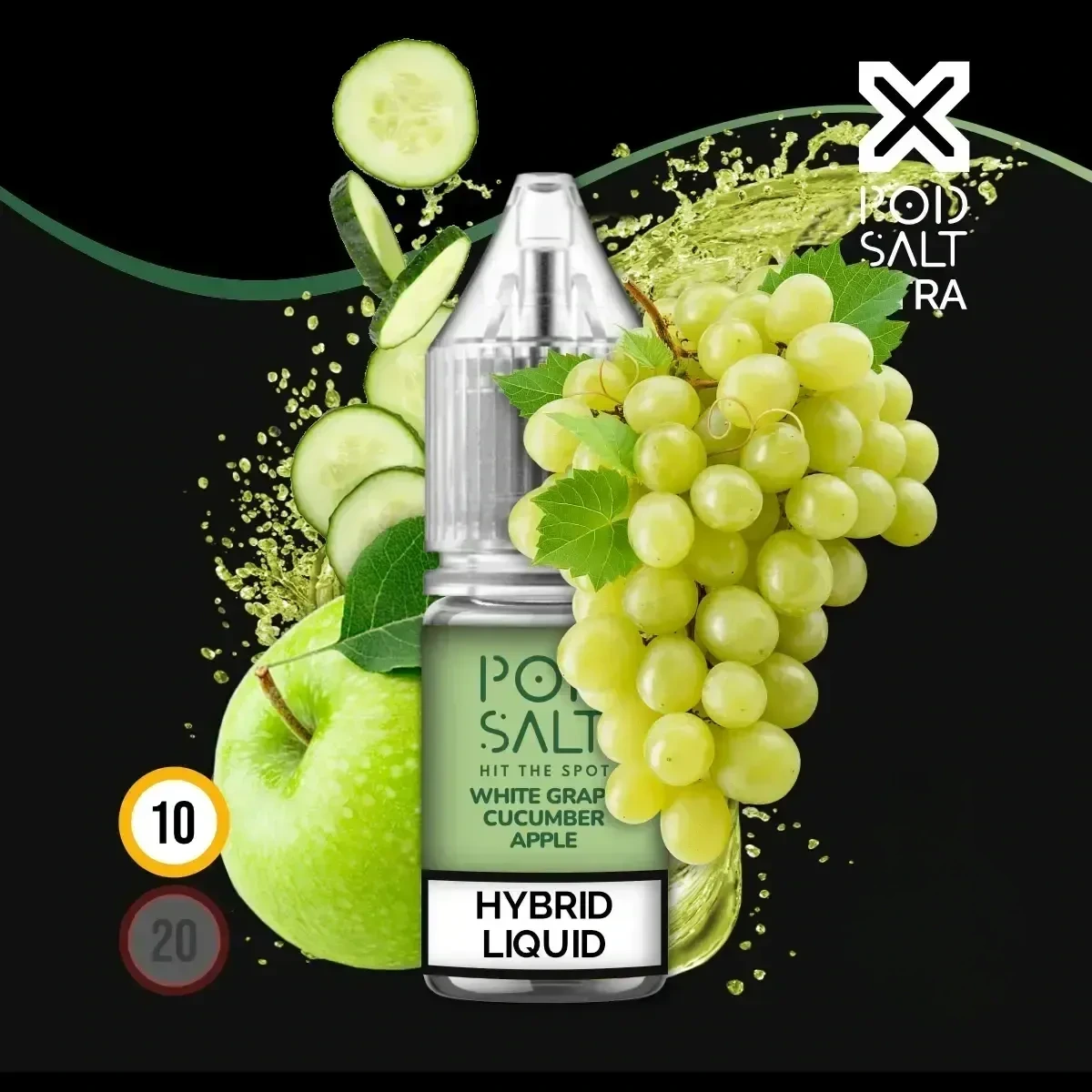 POD SALT XTRA White Grape Cucumber Apple Liquid - 10 ml