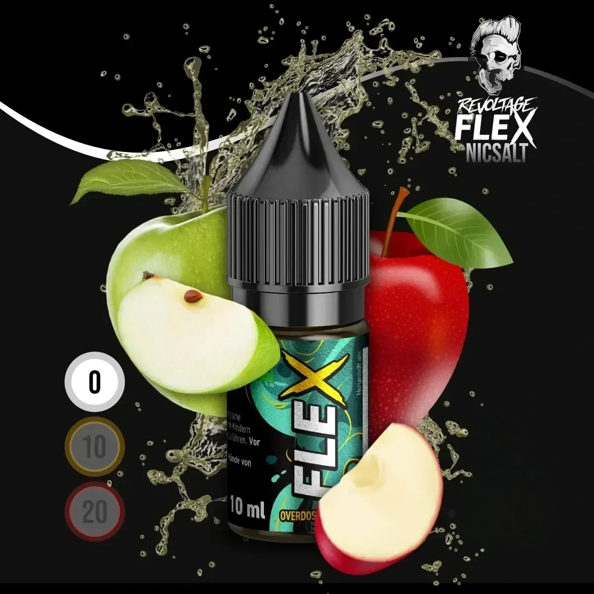 REVOLTAGE FLEX Overdosed Nikotinsalz Liquid Apple - 10 ml