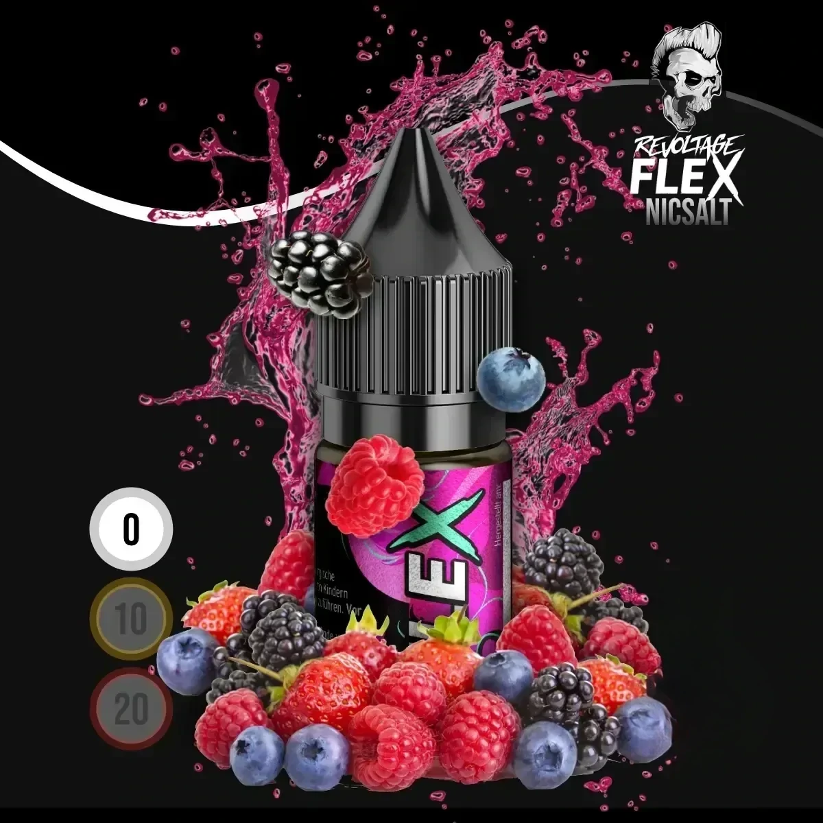 REVOLTAGE FLEX Overdosed Nikotinsalz Liquid Berries - 10 ml