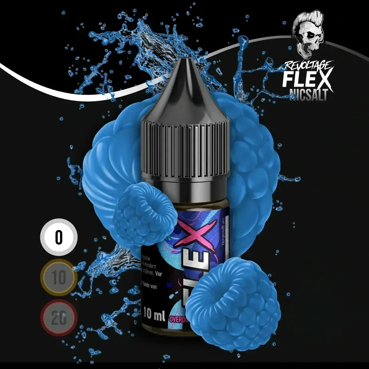 REVOLTAGE FLEX Overdosed Nikotinsalz Liquid Blue Razz - 10 ml