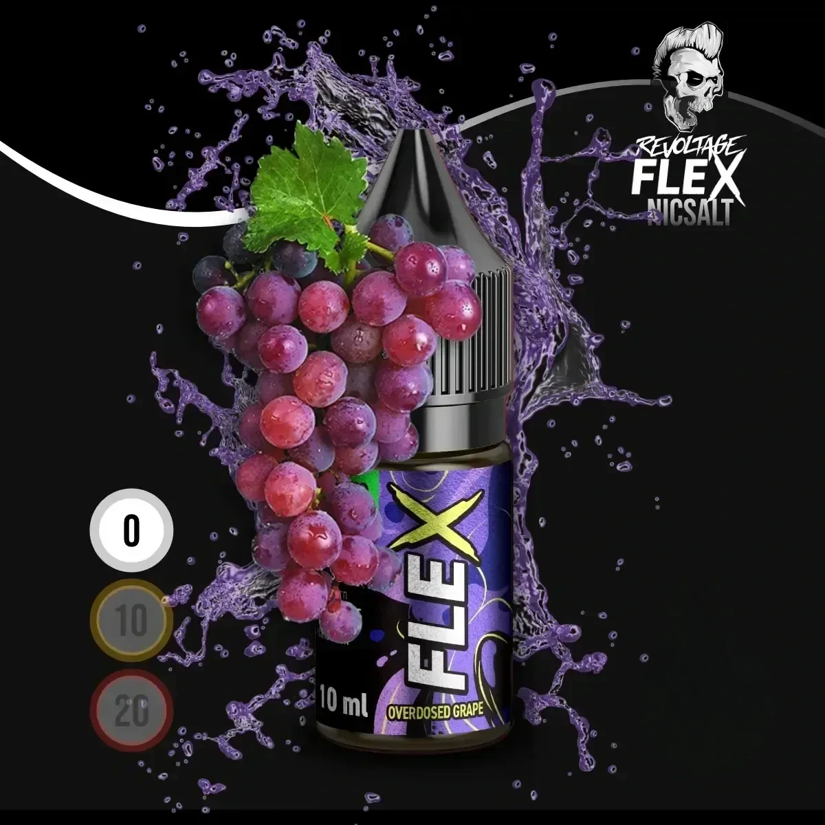 REVOLTAGE FLEX Overdosed Nikotinsalz Liquid Grape - 10 ml