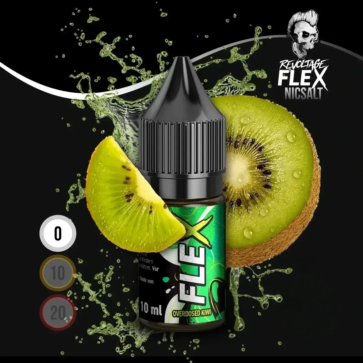 REVOLTAGE FLEX Overdosed Nikotinsalz Liquid Kiwi - 10 ml