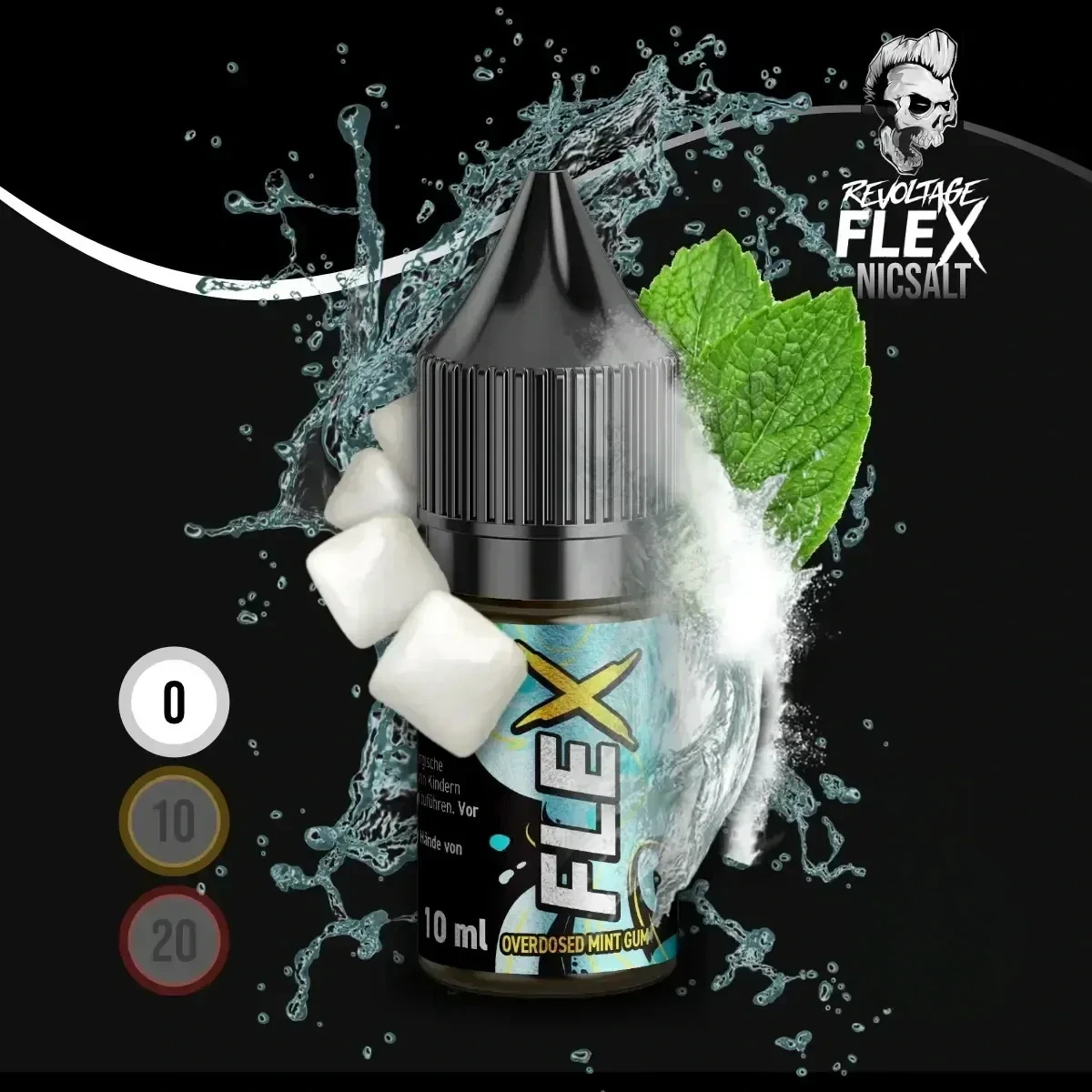 REVOLTAGE FLEX Overdosed Nikotinsalz Liquid Mint Gum - 10 ml
