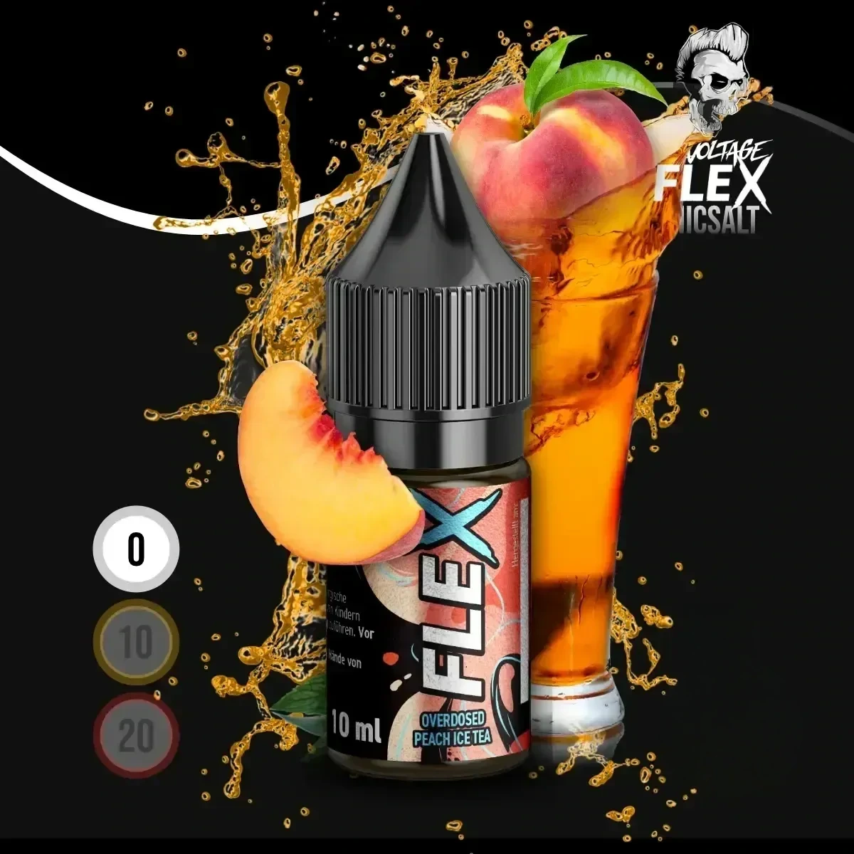 REVOLTAGE FLEX Overdosed Nikotinsalz Liquid Peach Ice Tea - 10 ml