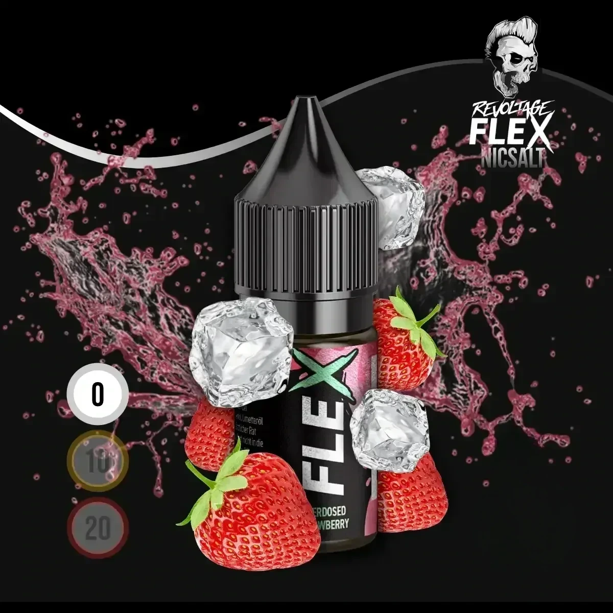 REVOLTAGE FLEX Overdosed Nikotinsalz Liquid Strawberry - 10 ml