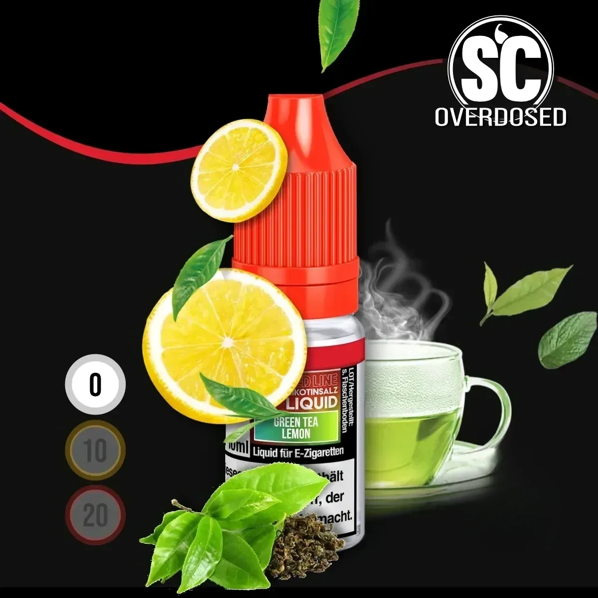 SC Red Line Green Tea Lemon Nikotinsalz Liquid - 10 ml