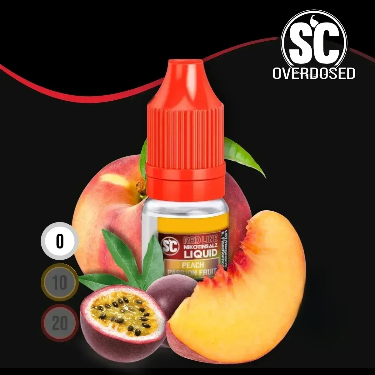 SC Red Line Peach Passion Fruit Nikotinsalz Liquid - 10 ml