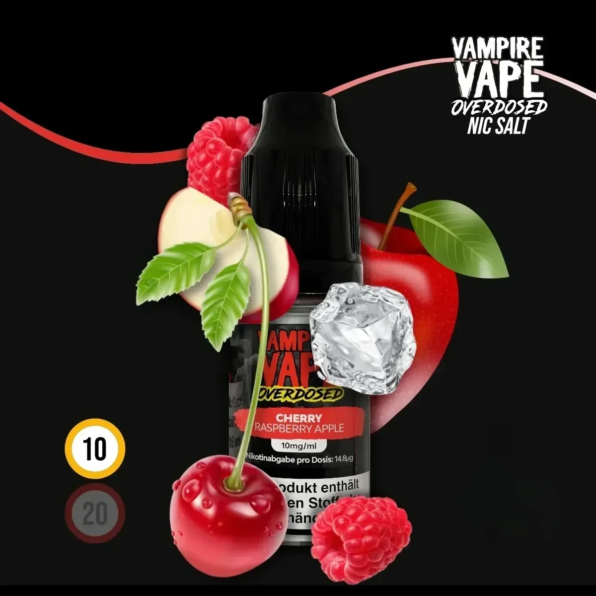 VAMPIRE VAPE Overdosed Cherry Raspberry Apple Nikotinsalz Liquid - 10 ml