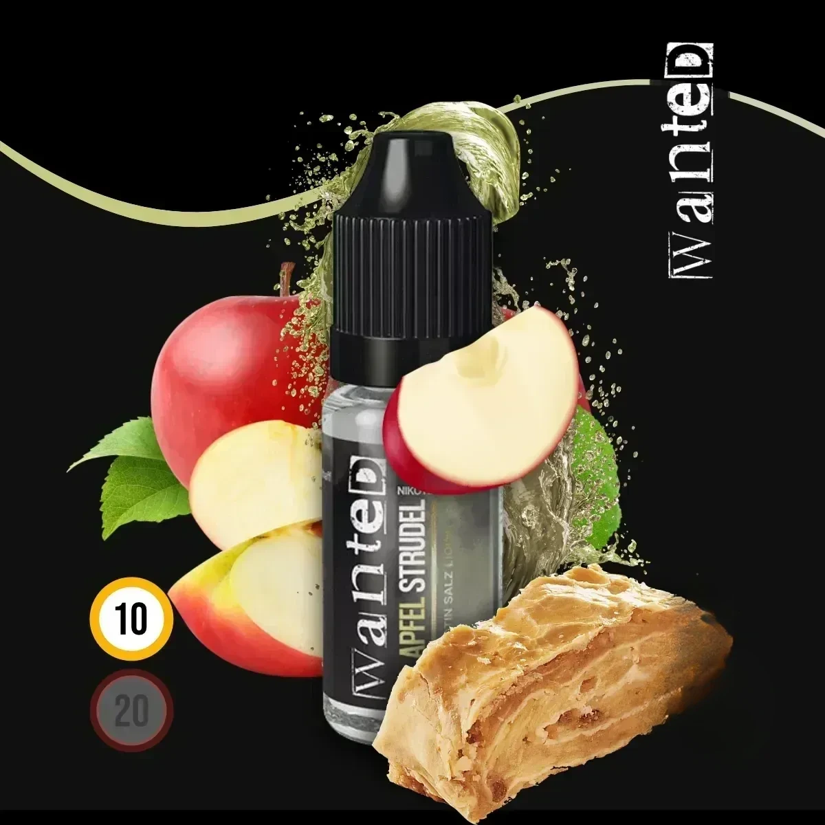 WANTED Overdosed Apfelstrudel Nikotinsalz-Liquid - 10 ml