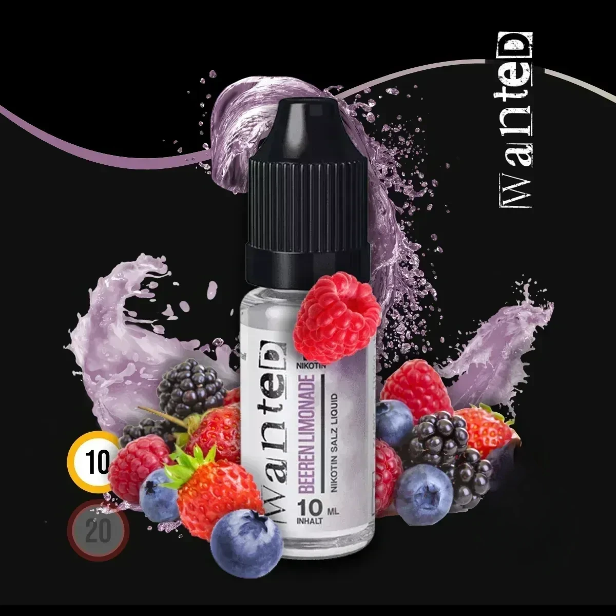 WANTED Overdosed Beeren Limonade Nikotinsalz-Liquid - 10 ml