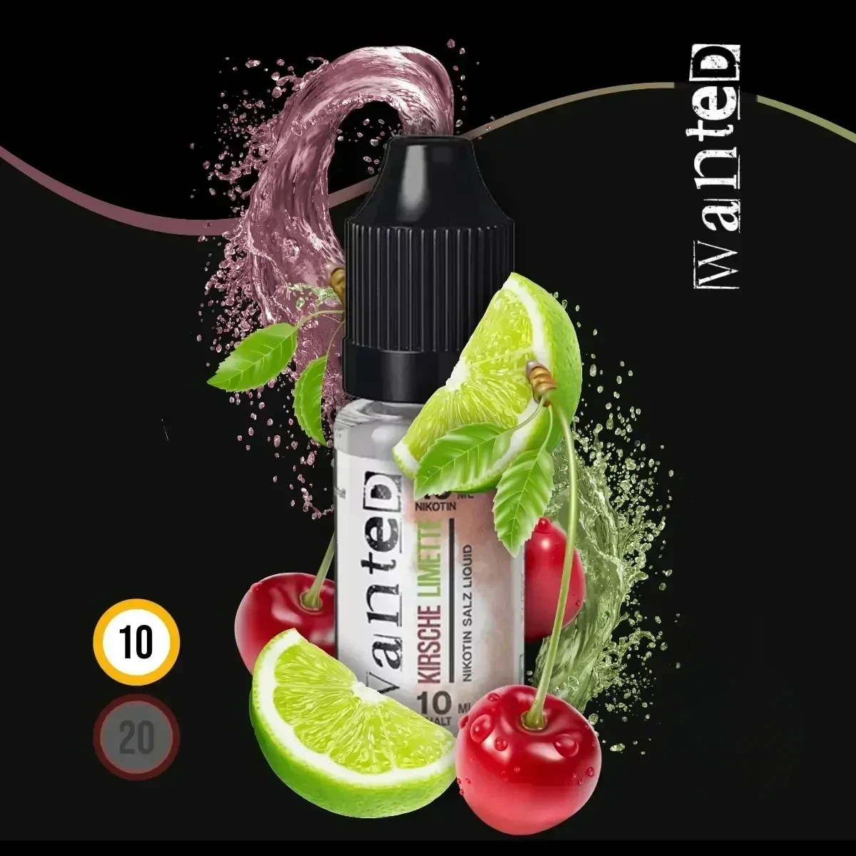 WANTED Overdosed Kirsche Limette Nikotinsalz-Liquid - 10 ml